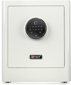 Intact Compact Quick Access Biometric Fingerprint Gun Safe with Nex-Gen Full Keypad Module Tall White