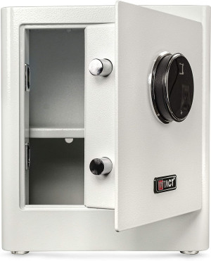 Intact Compact Quick Access Biometric Fingerprint Gun Safe with Nex-Gen Full Keypad Module Tall White