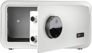 Intact Large Quick Access Biometric Fingerprint Gun Safe With Nex-Gen Full Keypad Module Wide White