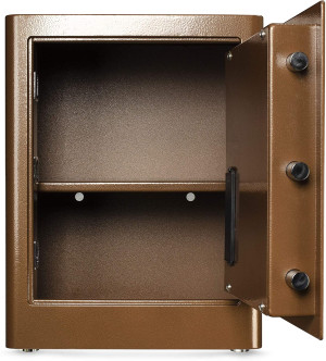 Intact Large Quick Access Biometric Fingerprint Gun Safe With Nex-Gen Full Keypad Module Tall Bronze